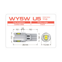 LED лампа AMS ULTIMATE WY5W U5 T10 5500K